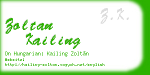 zoltan kailing business card